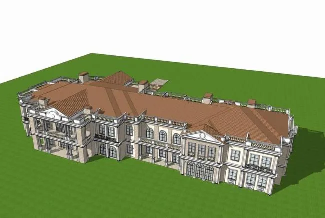 Sketchup Villa Model | Solo Villa, Multi story Clubhouse, French, Classical Style