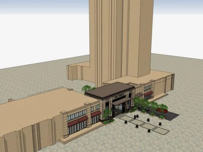 Sketchup Sketch Model | Residential Entrance, Commercial Entrance, Neoclassical Style