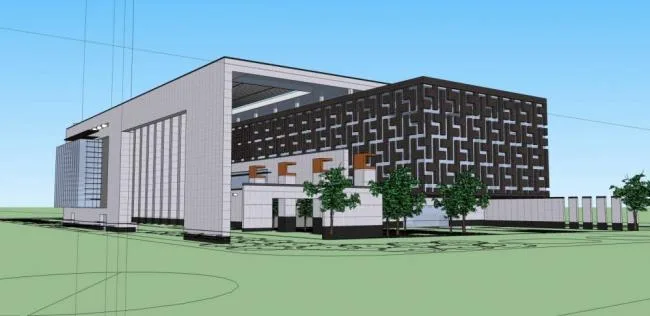 Sketchup Cultural Model | Multi story Library, Cultural Architecture, Modern Style