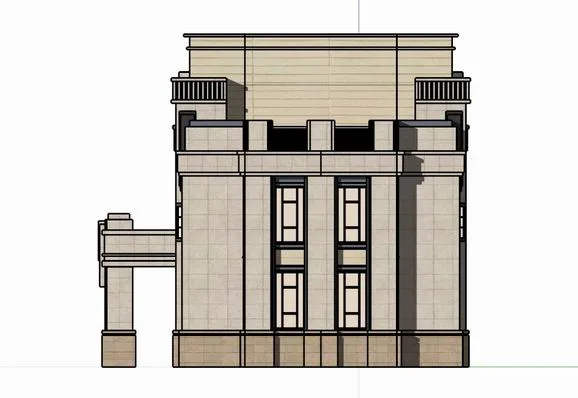 Sketchup Residential Model | Multi story Residential Activity Center, Classical Style
