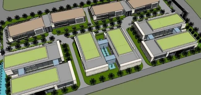 Sketchu Industrial Building | Multi story Industrial Park, Industrial Factory Building, Modern Style