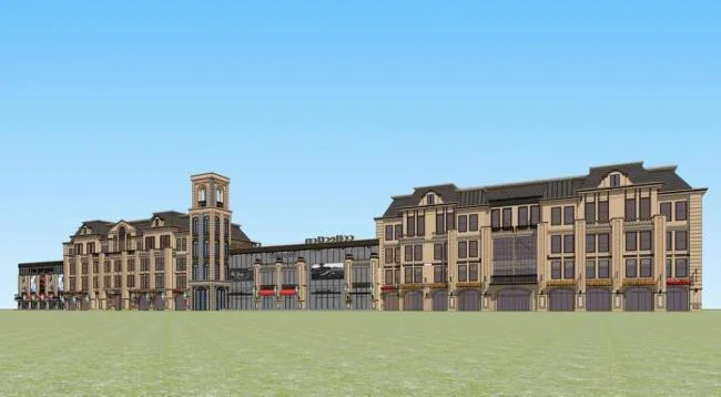 Sketchup Business Model | Multi story street side commercial, classical style, French style