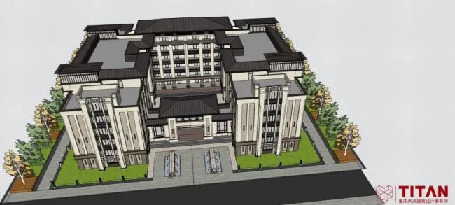 Wright-Style Multi-Story School Building Model | Classical Educational Architecture in SketchUp