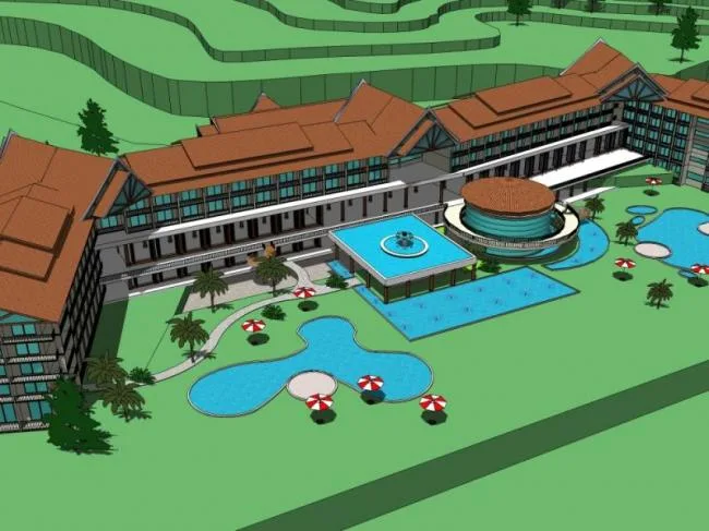 Sketchup Hotel Model | Multi story Hotel, Classical Style