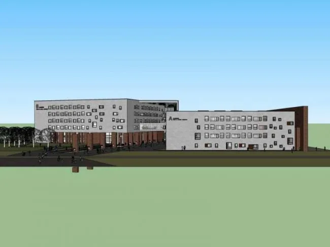 Sketchup School Model | Multi story University Architecture Institute, Campus Educational Architecture, Modern Style