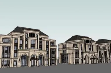 Stacked European Classical Style Villa Model in SketchUp-BIM WORLD