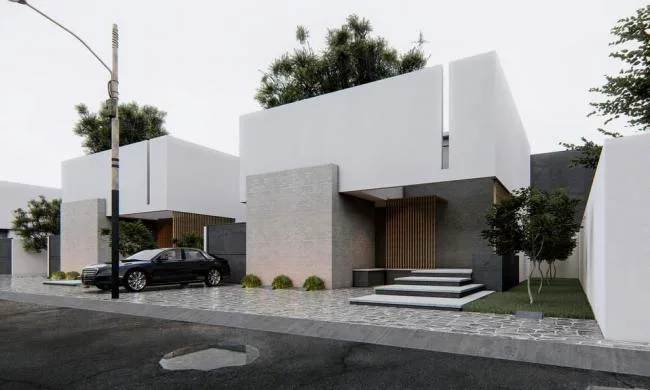 Sketchup Villa Model | Multi row Villa, Modern Style