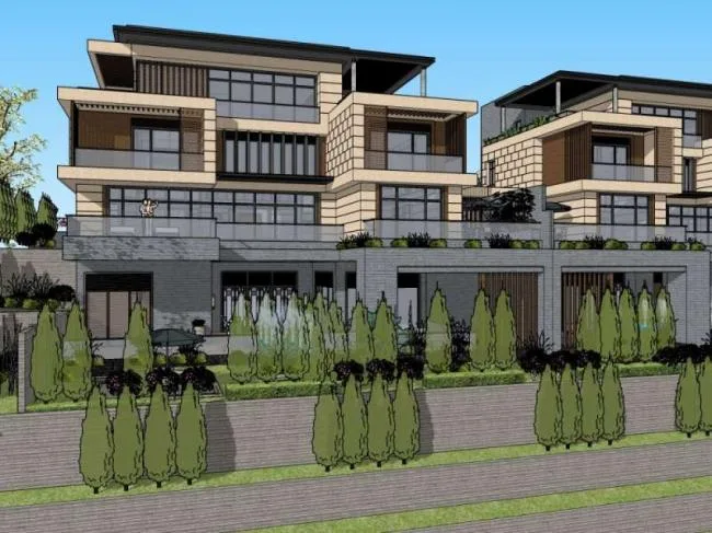 Sketchup Villa Model | Twin Villa, Classical Style