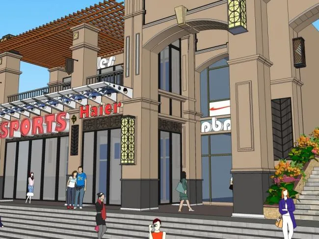 SketchUp Business Model: Multi-Story Classical Commercial Street Design