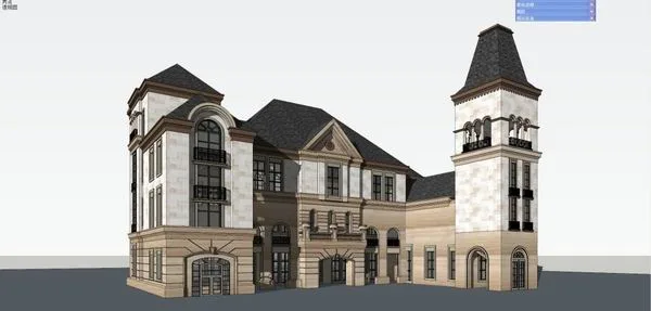 Classical Single-Family Villa Model in SketchUp