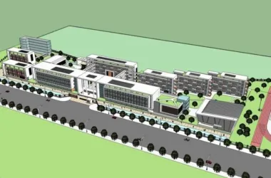 Modern Multi-Story High School Campus Design in SketchUp-BIM WORLD