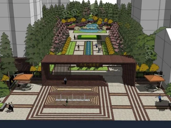 SketchUp Landscape Models: Community, Residential, English, and Classical Styles