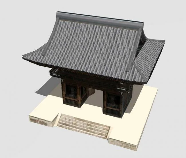 Sketchup sketch model | Chinese memorial archway, sketch, ancient building