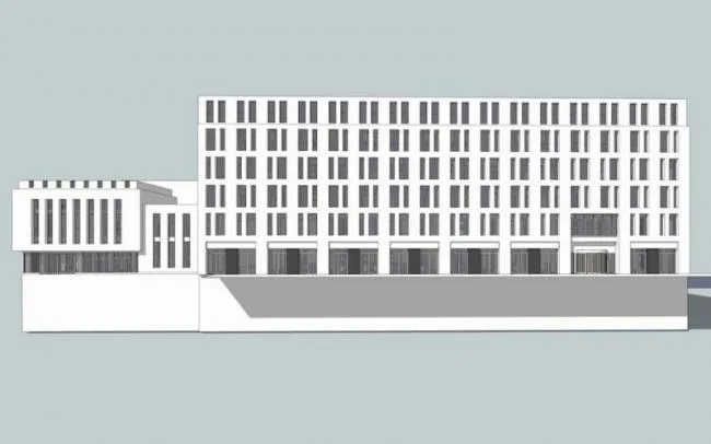Modern Multi-Story Office Building Model in SketchUp