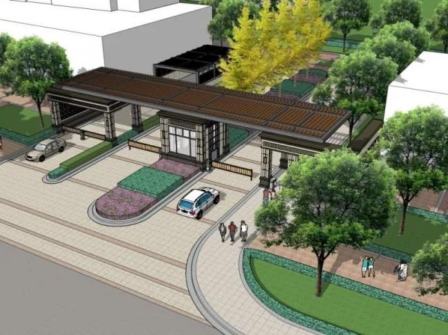 Sketchup Business Model | Commercial Square, Modern Style