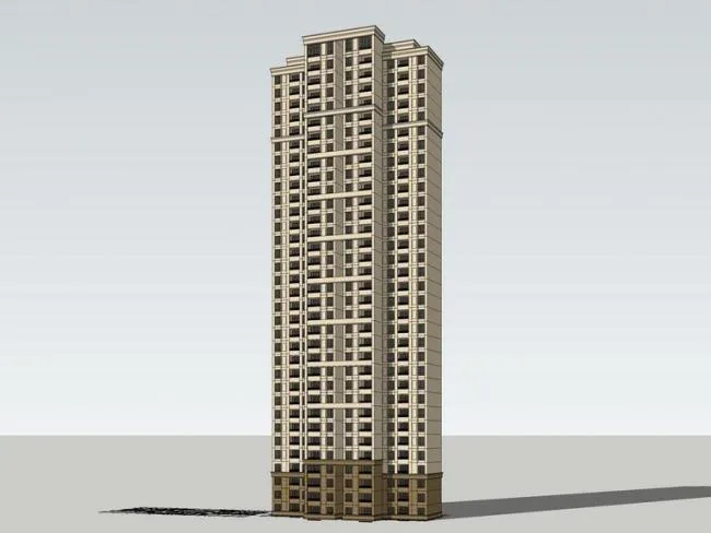 Sketchup Residential Model | High rise Residential Buildings, Neoclassical Style, Residential Buildings