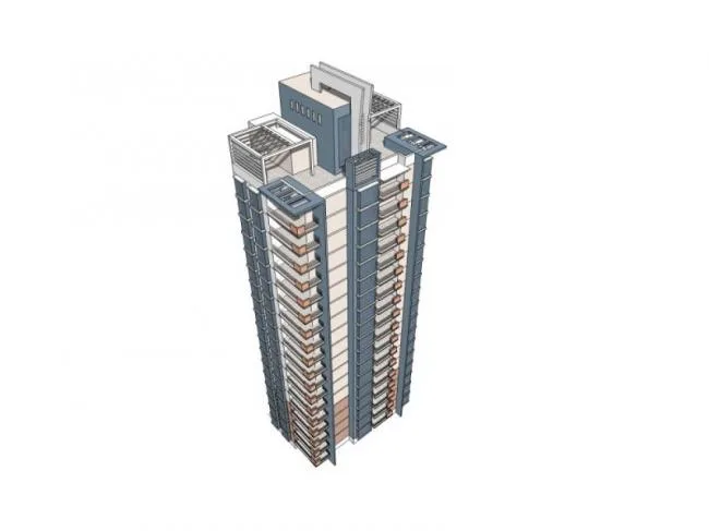 Sketchup Residential Model | High rise Residential Buildings, Modern Style