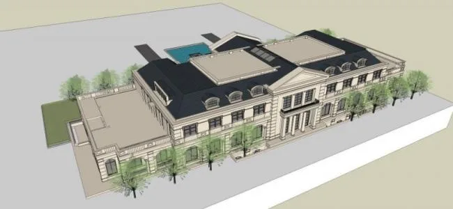 Sketchup Business Model | Clubhouse, French, Classical Style
