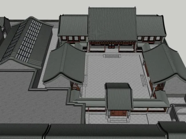 Sketchup Residential Model | Courtyard, Chinese Style