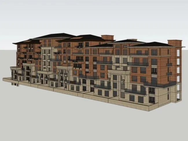 Sketchup Villa Model | Multi row Villa, European Style