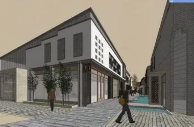 SketchUp Business Model: Multi-Story Commercial and Pedestrian Street in Modern Chinese Style-BIM WORLD