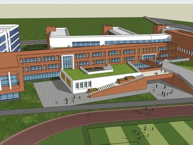 Sketchup School Model | Multi story Primary School Campus, School Teaching Building, Educational Architecture, Modern Style