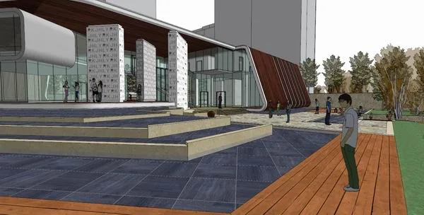 Sketchup Residential Model | Multi story Residential Clubhouse, Modern Style