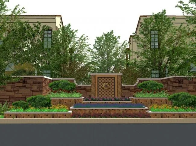 Sketchup Landscape Model | Community Landscape, Residential Landscape, Classical Style