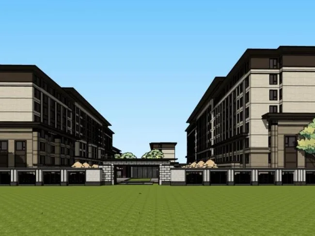 Sketchup Residential Model | Multi story Residence, Garden House, Classical Style, Residential Architecture