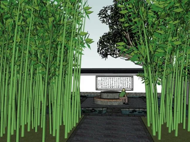 Sketchup Landscape Model | Courtyard Landscape, Chinese Style