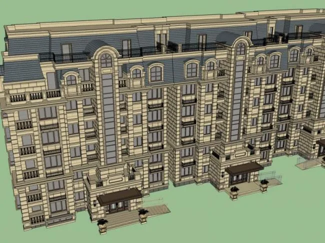 Sketchup Residential Model | Multi story Residence, Classical Style