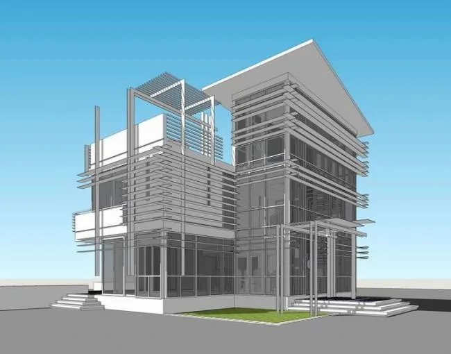 Sketchup Villa Model | Solo Villa, Modern Style