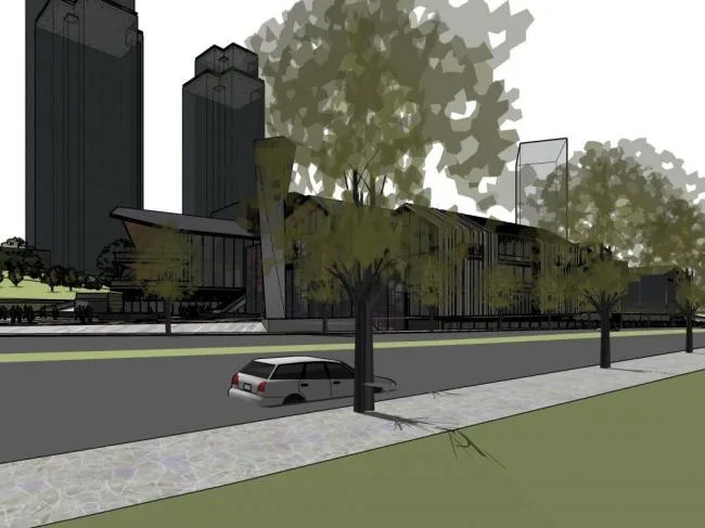 Sketchup Business Model | Multi story commercial building, modern style