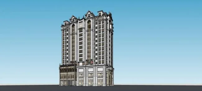 Sketchup Residential Model | High rise residential building, Republic of China style, Chinese style, residential architecture