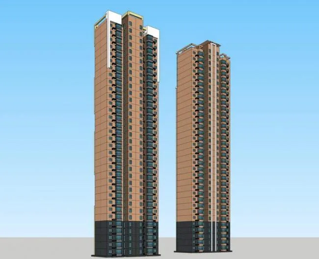 Sketchup Residential Model | Super high-rise residential building, modern style, residential architecture