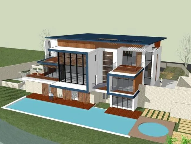 Sketchup Villa Model | Solo Villa, Modern Style