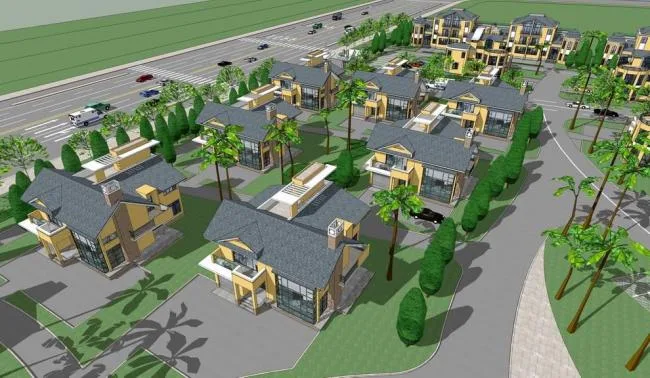 Sketchup Villa Model | New Chinese style Villa Area, Villa Cluster