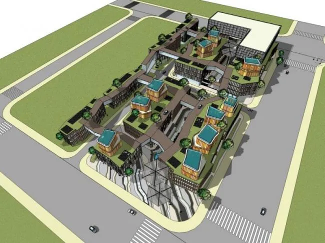 Sketchup Business Model | Multi story commercial building, modern style