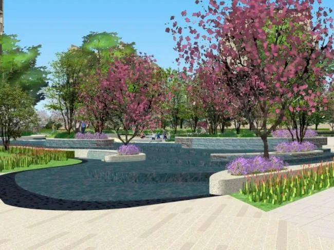 Sketchup Landscape Model | Community Landscape, Residential Landscape, Modern Style