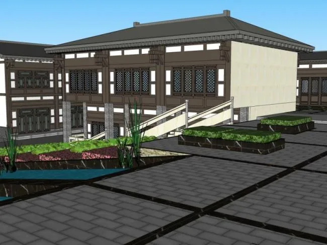 Sketchup Business Model | Multi story Ancient Town, Chinese Style