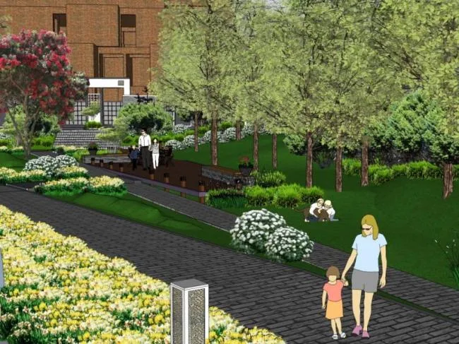 Sketchup Landscape Model | Community Landscape, Residential Landscape, Modern Style