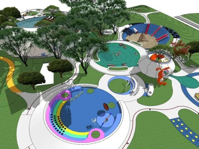Sketchup Landscape Model | Children's Playground, Modern Style, Park Landscape