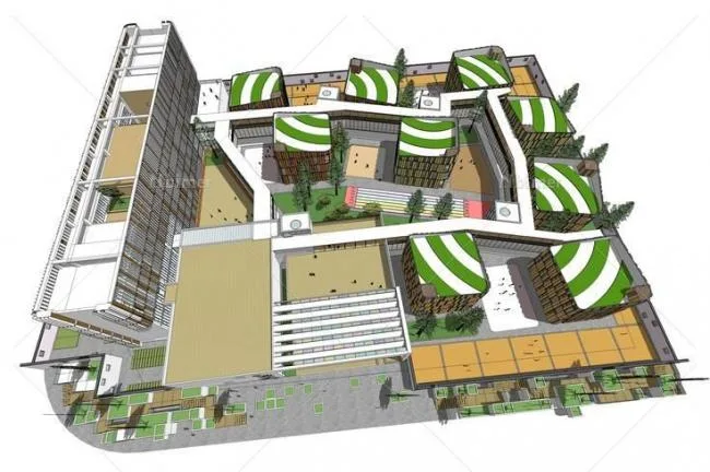 Modern Multi-Story Kindergarten School Model | Public Educational Building in SketchUp