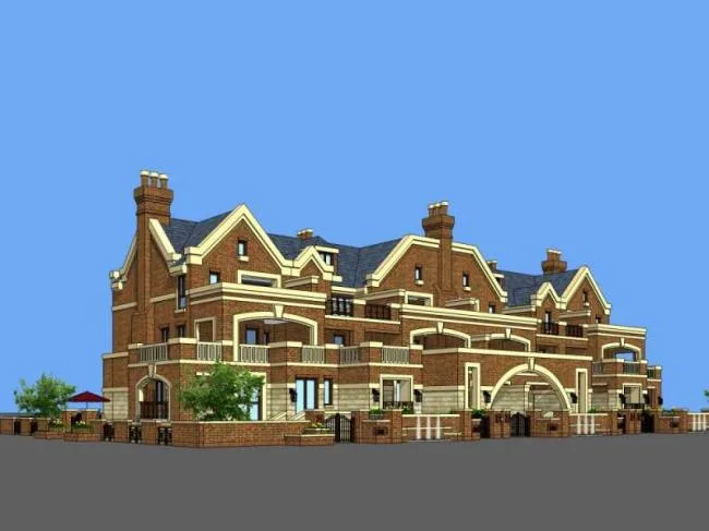 Sketchup Villa Model | Multi row Villa, European Classical Style