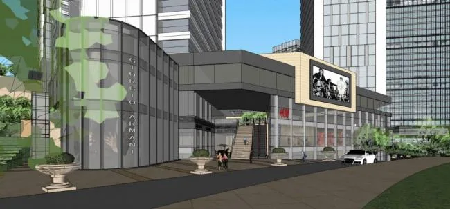 Sketchup Complex Model | Super high-rise urban commercial complex, modern style, office hotel, apartment, multi story commercial podium, shopping mall