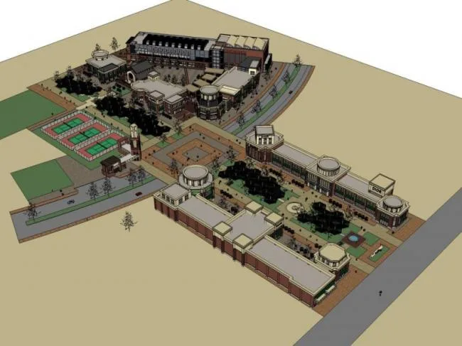 Sketchup Residential Model | Multi-story Commercial Street, Modern Style