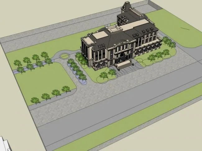 Sketchup Business Model | Multi story Clubhouse, Classical Style