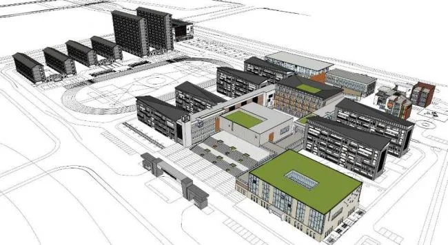 Sketchup School Model | Multi story Primary and Secondary School, Teaching Building, Educational Architecture, New Chinese Style