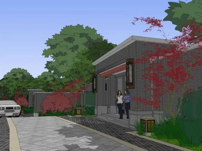 Sketchup Landscape Model | Community Landscape, Residential Landscape, Modern Chinese Style