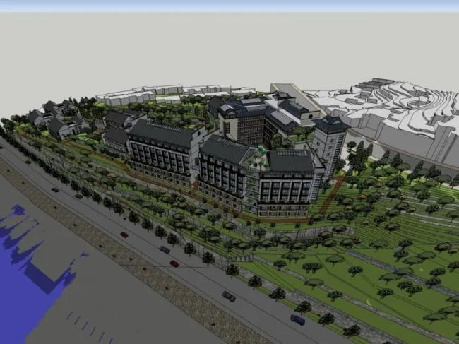 Sketchup Hotel Model | Multi story Hotel, Modern Chinese Style